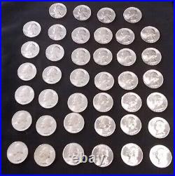 1 Roll, 40 Pcs 90% Silver 1960-d Washington Quarters, Bu Uncirculated