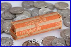 1 Roll (40) Washington Quarters 90% SILVER Mixed Dates $10 Face FREE S&H