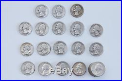 1 Roll (40) Washington Quarters 90% SILVER Mixed Dates $10 Face FREE S&H