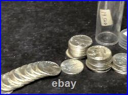 1 Roll BU 1956d Silver Washington Quarters $10 FV Receive Roll Pictured