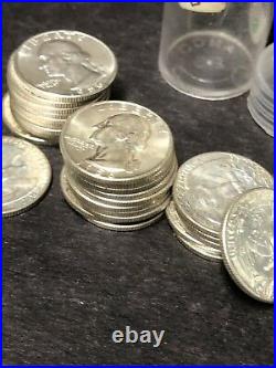 1 Roll BU 1956d Silver Washington Quarters $10 FV Receive Roll Pictured