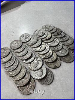 1 Roll Of 1940's Silver Washington Quarters