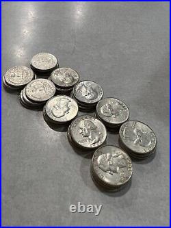 1 Roll Of 1964 Washington Silver Quarters 40 Quarters