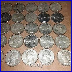 (1) Roll Of 1964 Washington Silver Quarters, Very Nice Condition. 40 US Coins