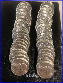 1 Roll Of 40 Silver Washington Quarters 20 1964 P And 20 1963 P Bu Uncirculated