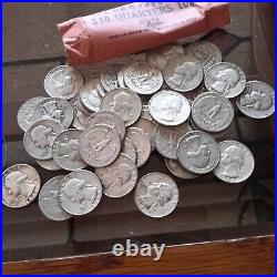1 Roll Of Washington Silver Quarters 50s To 64 40 Total Coins