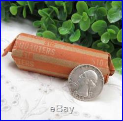 1 Roll Pre-1964 Washington Silver Quarters, Circulated, 40 Coins, $10 Face