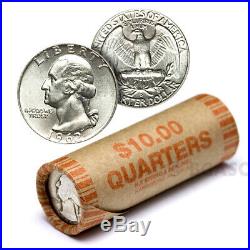 (1) Roll of 1932-1964 Washington Quarters 90% Silver 40 Quarters