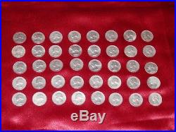 1 Roll of 40 Coins 1964 circulated 90% Silver US Quarters