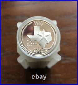 2004-S TEXAS SILVER Quarter Proof ROLL of 40 DEEP CAMEO coins $10 Face