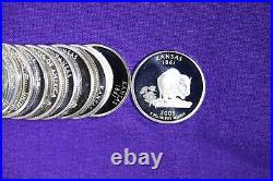 2005 Full Roll silver proof quarter rolls Kansas State Quarters