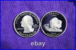 2005 Full Roll silver proof quarter rolls Kansas State Quarters