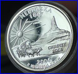 2006-S Nebraska State Silver Quarter Roll, 40 Coins 90% Silver Deep Cameo