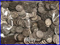 200 Washington 90% silver quarter dollars. $50 face value (Lot #14) 5 ROLLS