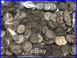 200 Washington 90% silver quarters. $50 face value (Lot27) 5 ROLLS 1964/earlier