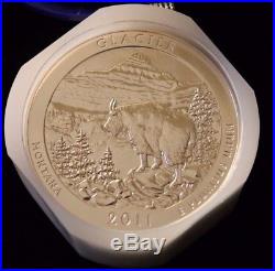 2011 America the Beautiful Glacier 5 oz X 10 roll. 999 Fine Silver Quarter Coin