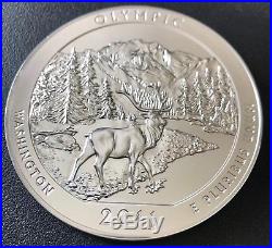 2011 Roll of 10 ATB 5 ounce Olympic National Park quarters 50 troy ozs silver