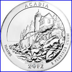 2012 Acadia National Park 5 oz ATB Quarter Round Fresh From Roll Carat Coin