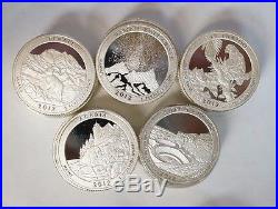 2012 S 25C ATB National Park Proof Silver Quarters Roll of 40 Gem Coins Limited