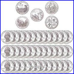 2019 S Parks Quarter Roll ATB 99.9% Silver Gem Deep Cameo Proof 40 Coins