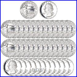 2021 S Washington Crossing the Delaware Quarter Roll 99.9% Silver Proof 40 Coins