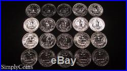 (20) 1955-D Washington Silver Quarter BU Uncirculated Coin Lot HALF ROLL SKU-547