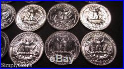 (20) 1955-D Washington Silver Quarter BU Uncirculated Coin Lot HALF ROLL SKU-547