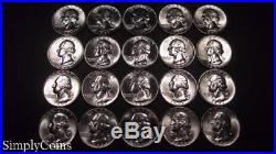 (20) 1957-D Washington Silver Quarter BU Uncirculated Coin Lot HALF ROLL SKU-543