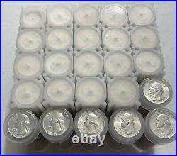 (25) Uncirculated Silver Rolls/Washington Quarters 1962, 62-D 63, 63-D, 64, 64-D