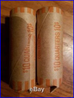 2 COMPLETE SILVER WASHINGTON QUARTER ROLLS (80 COINS!) $260.00 & free shiping