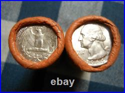 (2) Obw Original Bu Rolls 1964-d Washington Quarters 90% Silver $20 Face Value