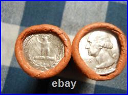 (2) Obw Original Bu Rolls 1964-d Washington Quarters 90% Silver $20 Face Value