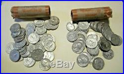 2-Rolls, 1964 & 1950's 90% Silver Quarters, $20 Face Value NO RESERVE