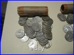 2-Rolls, 1964 & 1950's 90% Silver Quarters, $20 Face Value NO RESERVE