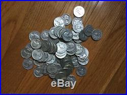 2 Rolls (80 Coins) Washington 90% Silver Quarters 1932-1964 Lot $20 Face