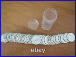 (2) Rolls 90% Silver Washington BU Quarters 1964-P and 1964-D XF-AU
