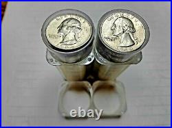 2 Rolls 90% Silver Washington Quarter Mix Of Dates And Mintmarks $20 Face Value