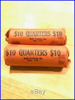 2 rolls of 40 silver quarters