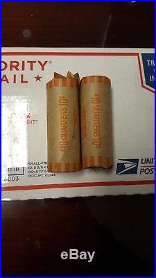 2 rolls of %90 silver quarters 1964 AND OLDER. RANDOM YEARS. I will ship right