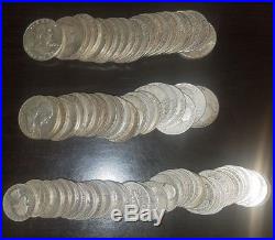 $30 Face 2 Rolls of 20 Franklin Half dollars 1 roll Quarters all 90% Silver JUNK