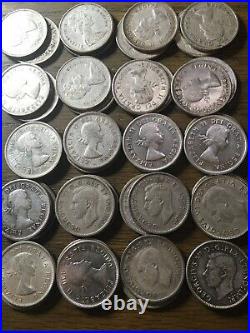 $30 Face Value 80% Silver Canadian Quarters 120 Bullion Canada Coins Lot Rolls