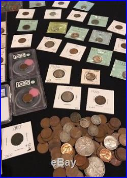 360+ Coins 50+ 90% Silver Coins Halves Dimes Quarters ROLLS & 1909 VDB 54