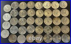 39 not 40 Washington Quarter ROLL/LOT 90% Silver 1964 Coins BU Unc/Circulated