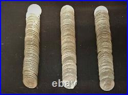 3 Rolls 1964 United States 90% Silver Quarters. $30 Face Value. Circulated