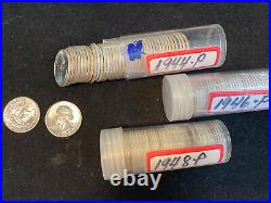 3 Rolls (40 Coins Per Roll) Washington 25c 1944-p, 1946-p, 1948-p Gem Orig Bu