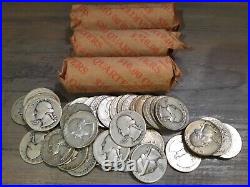 (3) Rolls Washington Quarters 90% Silver, $30 FV. Circulated Coins, Free Ship