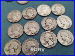 40 1932-1964 Washington Quarters 90% Silver $10 Face Value Roll (Tube #X001)