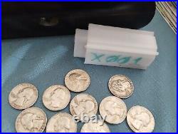 40 1932-1964 Washington Quarters 90% Silver $10 Face Value Roll (Tube #X001)