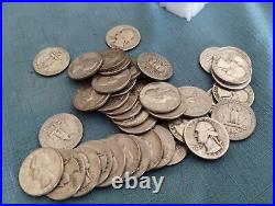 40 1932-1964 Washington Quarters 90% Silver $10 Face Value Roll (Tube #X002)