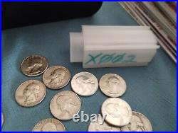40 1932-1964 Washington Quarters 90% Silver $10 Face Value Roll (Tube #X002)